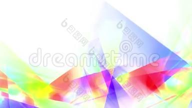 旋转的抽象水晶几何画彩虹无缝回环动画新品质艺术快乐